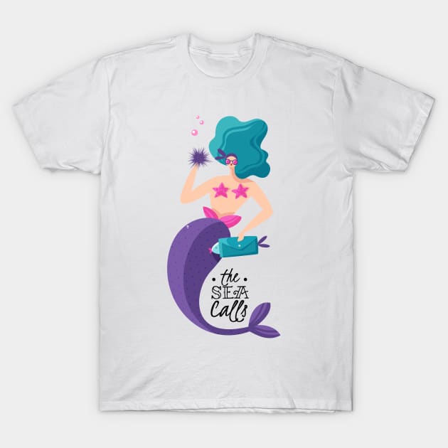 🧜‍♀️🎨  Enchanting Siren: A Slaying Mermaid Beckons as the Sea Calls 🌊🌟 T-Shirt by Numanatit